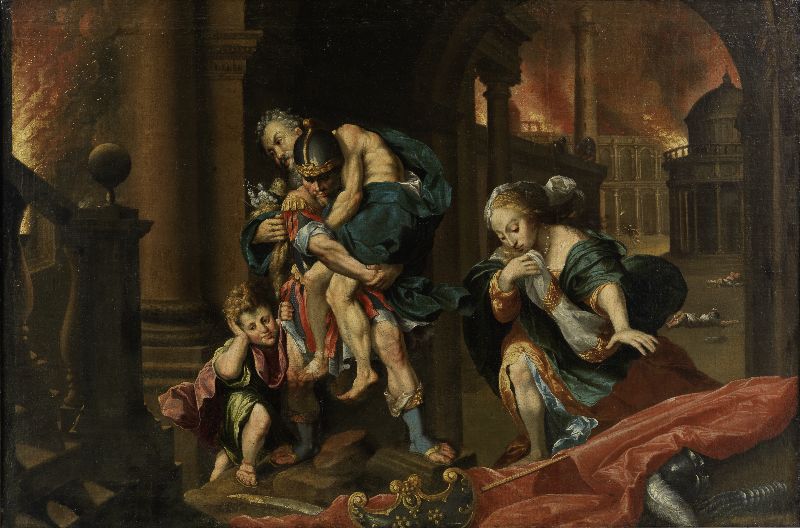 Aeneas und Anchises fliehen aus Troja (Kopie nach Federico Barocci)